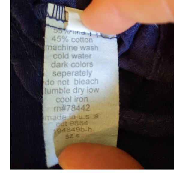 Heaven Size Small Women's Blue Linen/Cotton Waterfall Open Front Lightweight Top - Picture 7 of 8